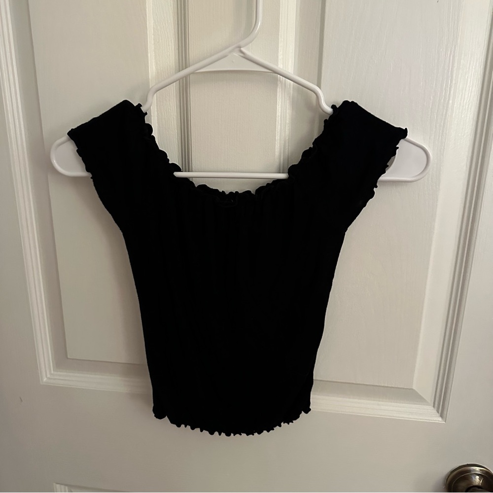 Black off the shoulder top